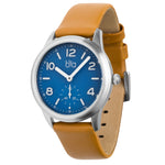 Bia Suffragette 36MM Watch - SS Case, Blue Dial, Tan Strap B1004