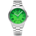 Bia Suffragette 36MM Watch - SS Case, Green Dial, Steel Link Bracelet B1005