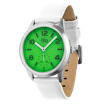 Bia Suffragette 36MM Watch - SS Case, Green Dial, White Strap B1007