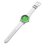 Bia Suffragette 36MM Watch - SS Case, Green Dial, White Strap B1007