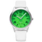 Bia Suffragette 36MM Watch - SS Case, Green Dial, White Strap B1007