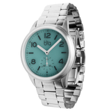 Bia Suffragette 36MM Watch - SS Case, Aqua Dial, SS Link Bracelet B1008