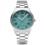 Bia Suffragette 36MM Watch - SS Case, Aqua Dial, SS Link Bracelet B1008