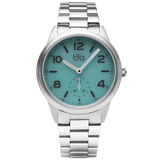 Bia Suffragette 36MM Watch - SS Case, Aqua Dial, SS Link Bracelet B1008