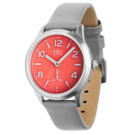 Bia Suffragette 36MM Watch - SS Case, Pink Dial, Grey Strap B1016