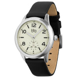 Bia Suffragette 36MM Watch - SS Case, Ivory Dial, Black Strap B1019