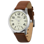 Bia Suffragette 36MM Watch - SS Case, Ivory Dial, Brown Strap B1020