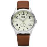 Bia Suffragette 36MM Watch - SS Case, Ivory Dial, Brown Strap B1020