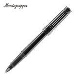 Montegrappa Parola Stealth Black Resin Rollerball Pen with Steel Trim ISWOTRLC