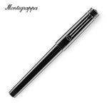 Montegrappa Parola Stealth Black Resin Rollerball Pen with Steel Trim ISWOTRLC