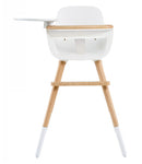 Micuna® White/Natural OVO Max Luxe High Chair with Pu Leather Belts