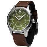 Szanto Heritage Aviator 41MM Watch - SS Case, Green Dial, Brown Strap SZ2755