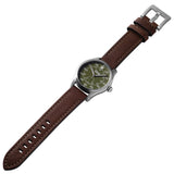 Szanto Heritage Aviator 41MM Watch - SS Case, Green Dial, Brown Strap SZ2755