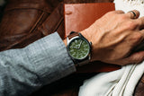 Szanto Heritage Aviator 41MM Watch - SS Case, Green Dial, Brown Strap SZ2755
