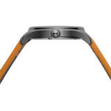 Szanto Heritage Aviator 41MM Watch -IP Gun Grey Case Black Dial Tan Strap SZ2757