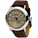 Szanto Automatic Officer 43MM Watch - SS Case, Brown Dial, Brown Strap SZ6304E