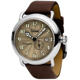 Szanto Automatic Officer 43MM Watch - SS Case, Brown Dial, Brown Strap SZ6304E