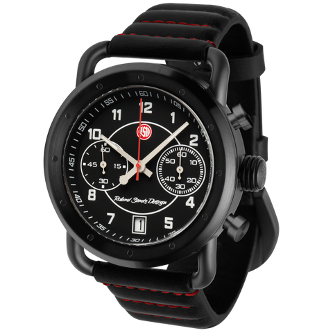 Roland Sands Chrono 43MM Watch - Black Case, Black Dial, Black Strap ICRS2252